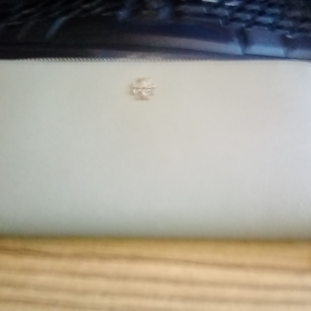 Tory Burch taupe zip around wallet